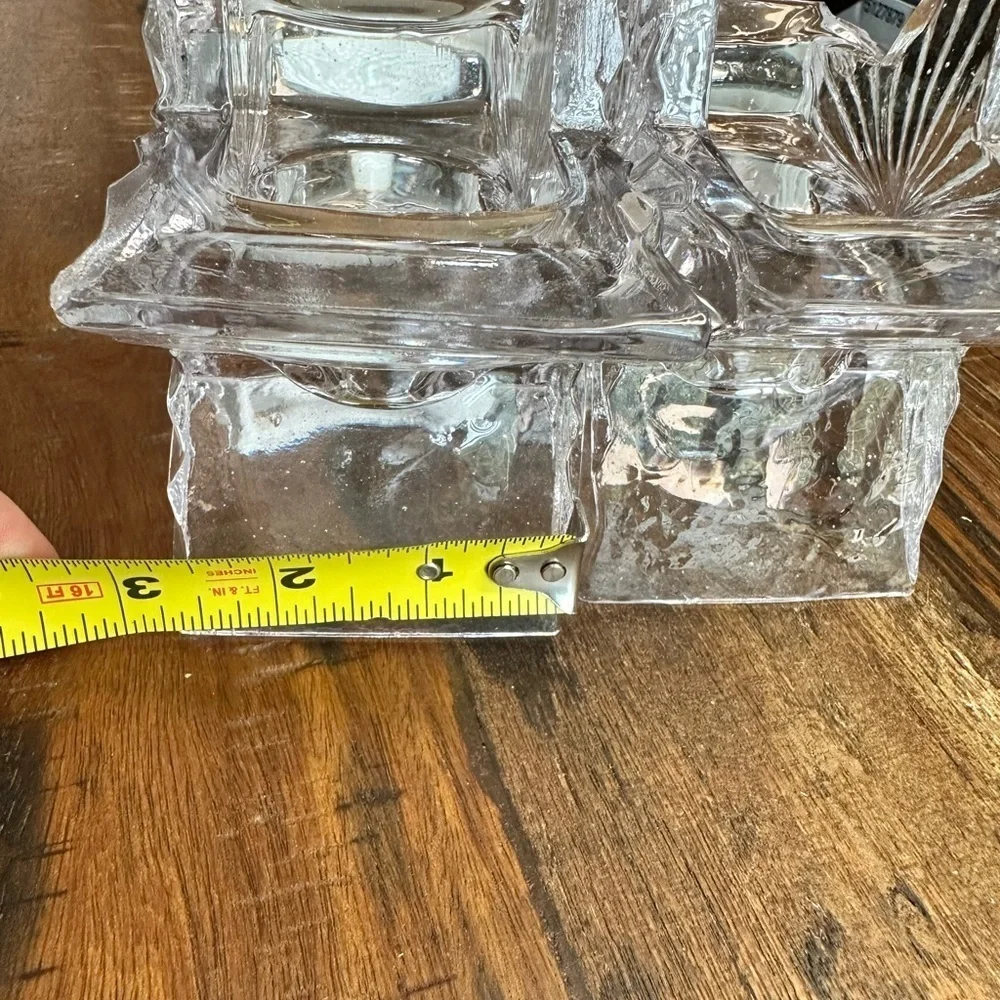 Vintage Pressed Light pink glass Star Shaped votive Candle holders Set of 2